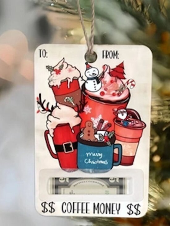 Christmas Wooden Money Holder Ornament NEW IN PACK Other - Christmas Wooden Money Holder Ornament NIP